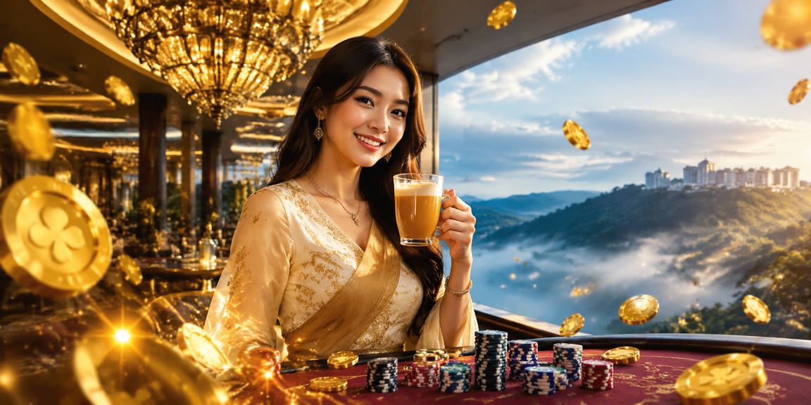 Suasana kasino hiburan di Genting Highlands gaya Melayu dengan meja blackjack yang meriah